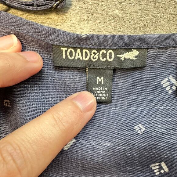 Toad&Co Hillrose SL Dress Blue Wrap Med Travel Vacation Summer - Picture 9 of 14